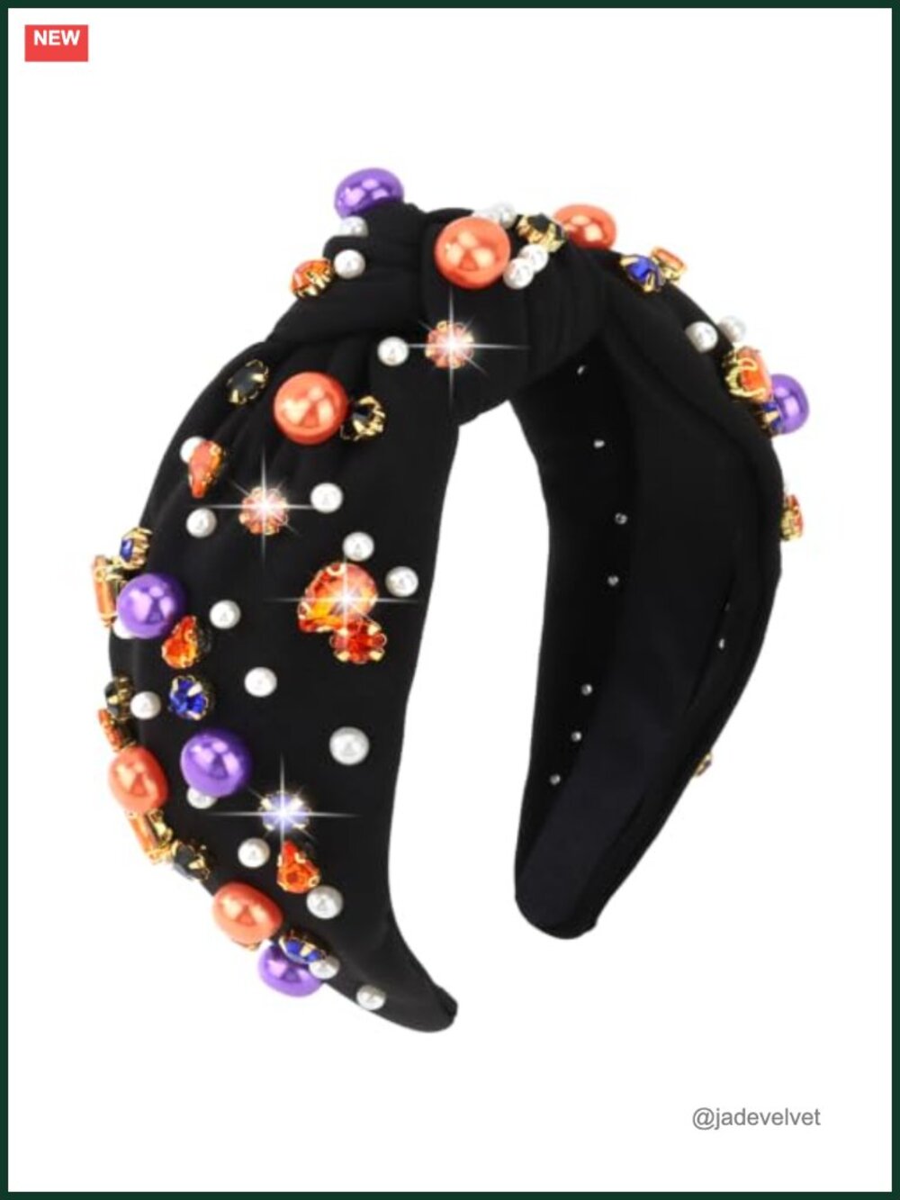 Knotted Rhinestone Pearl Headband Halloween Party Hair Accessory